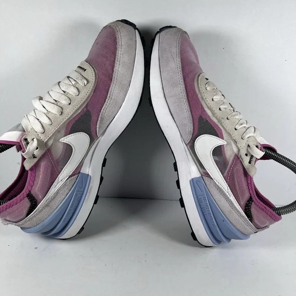 Nike Waffle One GS Grey Pearl Pink Lace Up Running Shoes Sneakers Girls Size 5Y